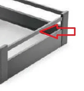 פרופיל אלומניום צר לחזית מגירה פנימית 199