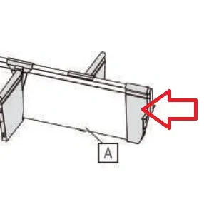 מחבר פלסטיק ממחיצה לדופן מגירה