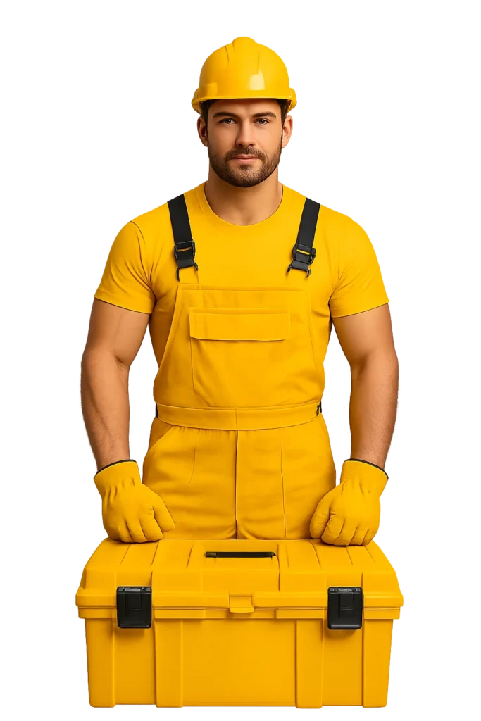 ארגז כלים מודרני גדול בצבע צהוב (‎#F5B700‎) – עיצוב מקצועי ואיכותי לאחסון כלי עבודה לנגרים ולטכנאים